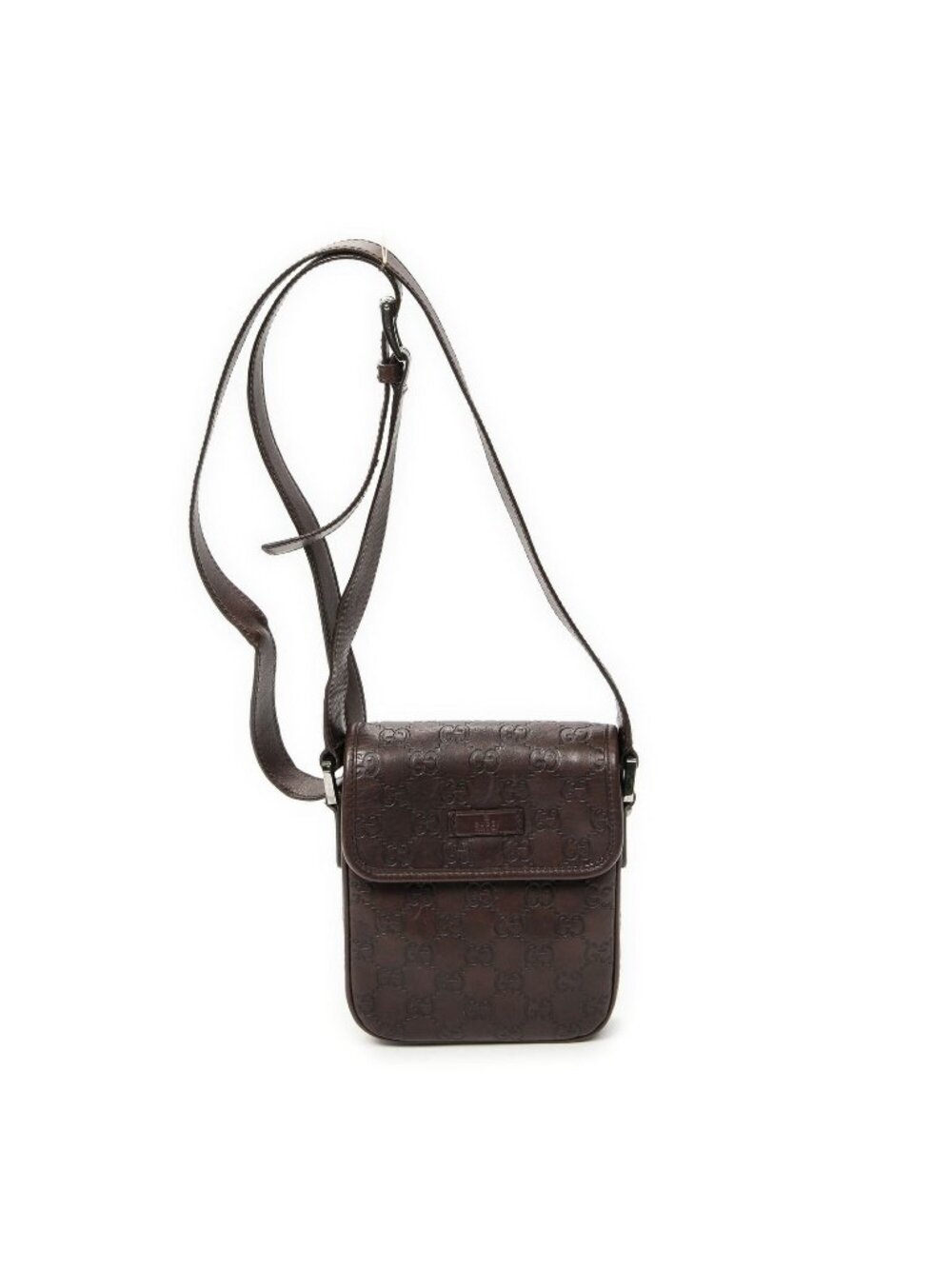 Gucci Mini Faux Crossbody Dark Brown Guccissima